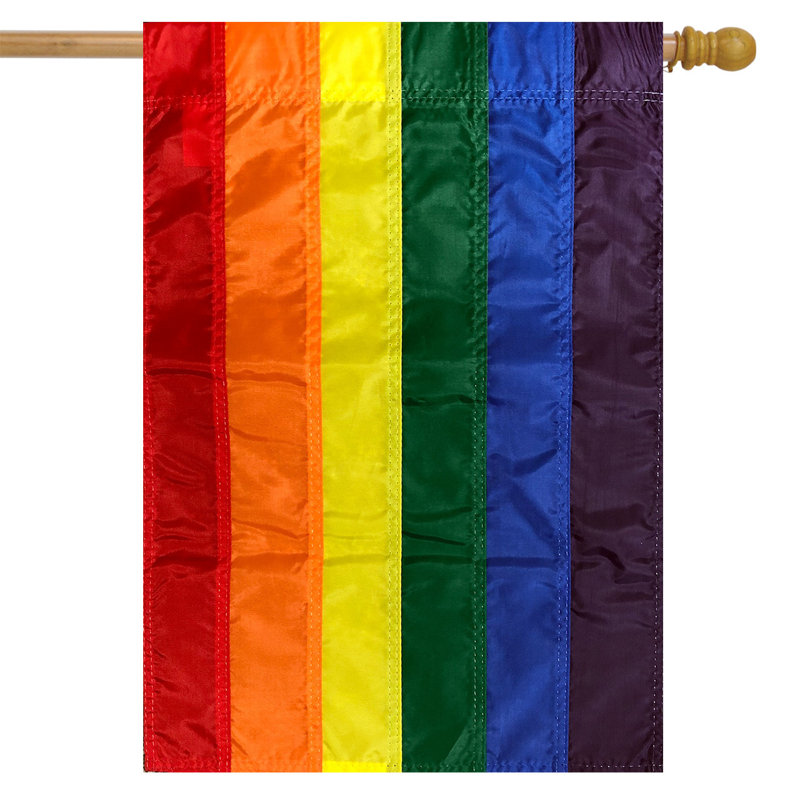 Rainbow Embroidered House Flag 28x40