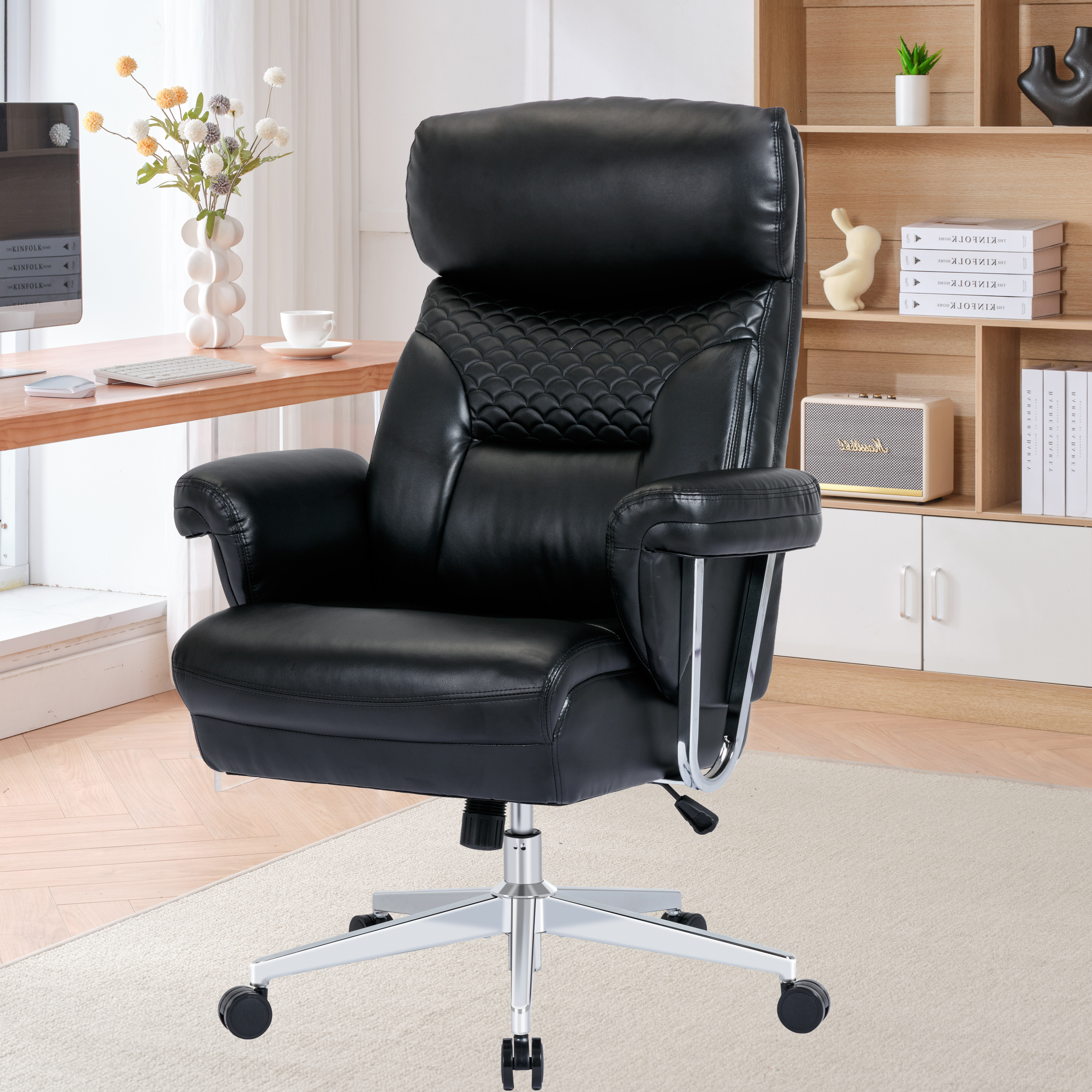 Faux leather 2025 executive office chair