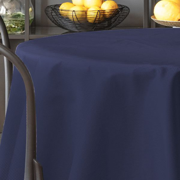 Nappe en faux lin, 120 po x 80 po, Bleu marine