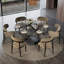  Table de salle à manger moderne pour 4-6 personnes avec plateau en verre trempé, base en acier au carbone pré-assemblée-797295543-797295498-797295496