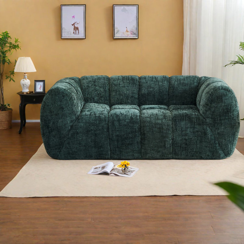 Canapés confortables et modernes en chenille, conception matelassée pour les salons et les appartements