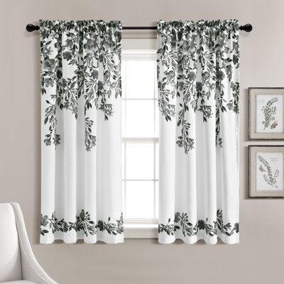 Lush Decor Tanisha Floral Room Darkening Curtain Panels Pair Drapes (Set of 2)