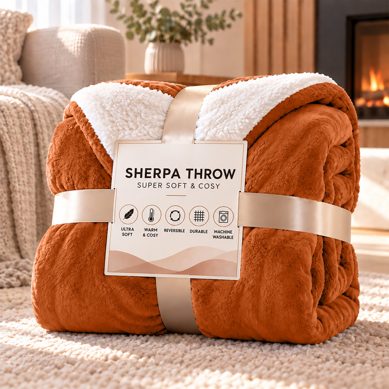 Imperial Homeware London Standard Blanket, Double, Rust