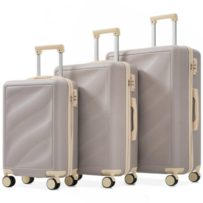 Luggage Set 3 Piece, Lightweight Durable ABS Suitcases with Spinner Wheels and TSA Lock, Carry-on & Checked Travel Luggage (20"/24"/28")