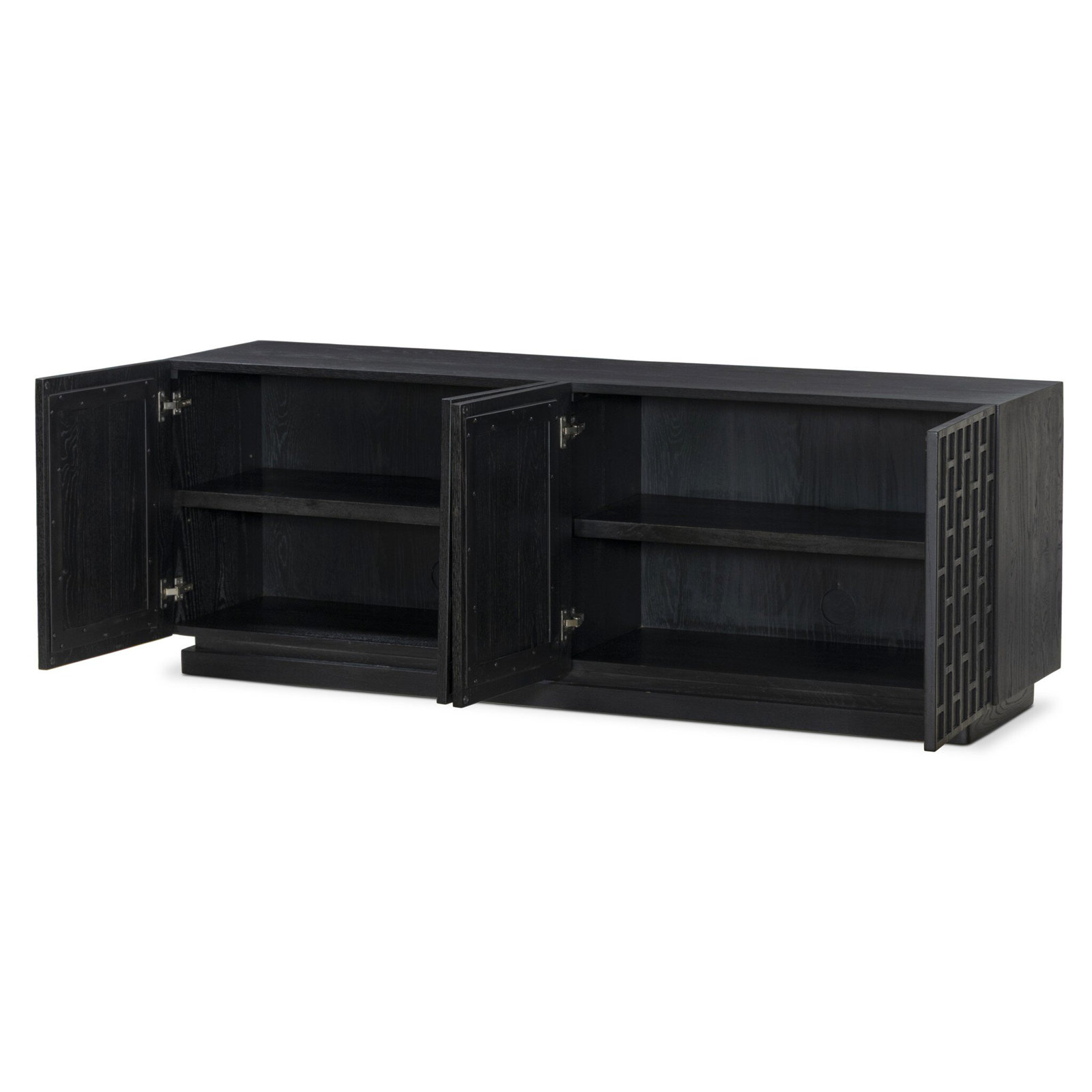 Cleve 72" Mango Media Console, Black Oak