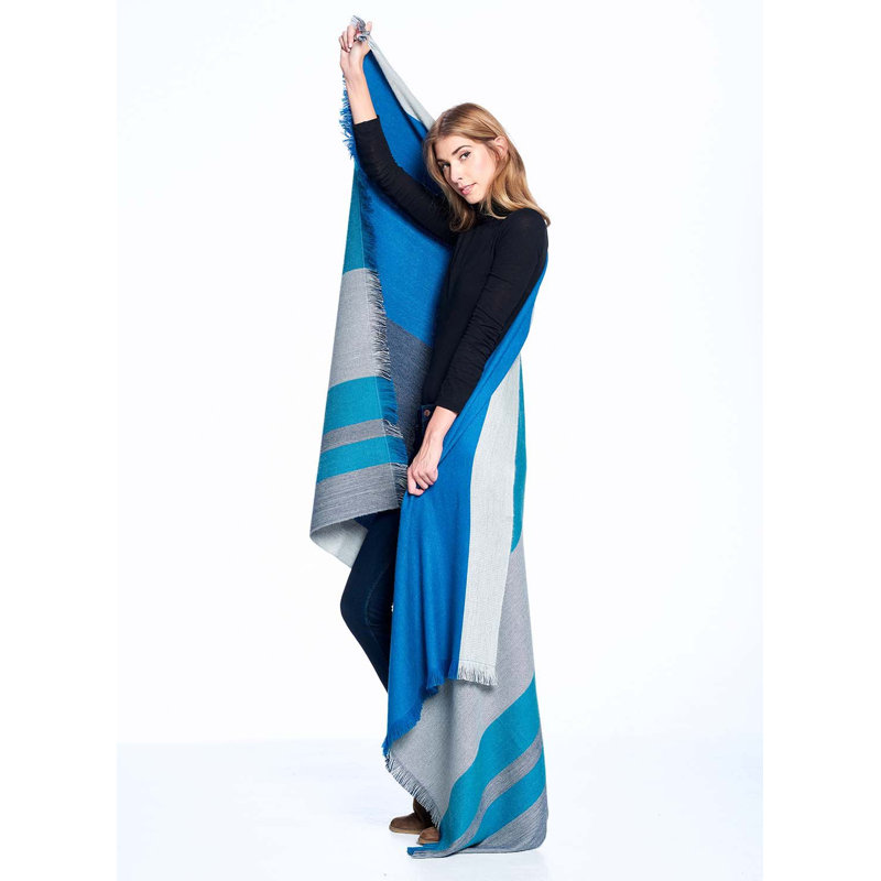 Hand Woven Throw Blanket, Blue Nile