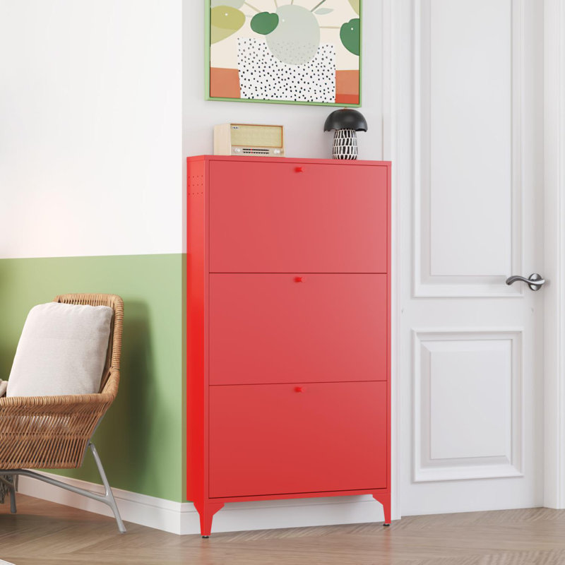 Shoe Storage Cabinet For Entryway With 2 Flip Drawers, Freestanding Shoe Organizer With Legs,farmhouse Narrow Shoe Storage Cabinet For Entryway, Foyer, Hallway,living Room