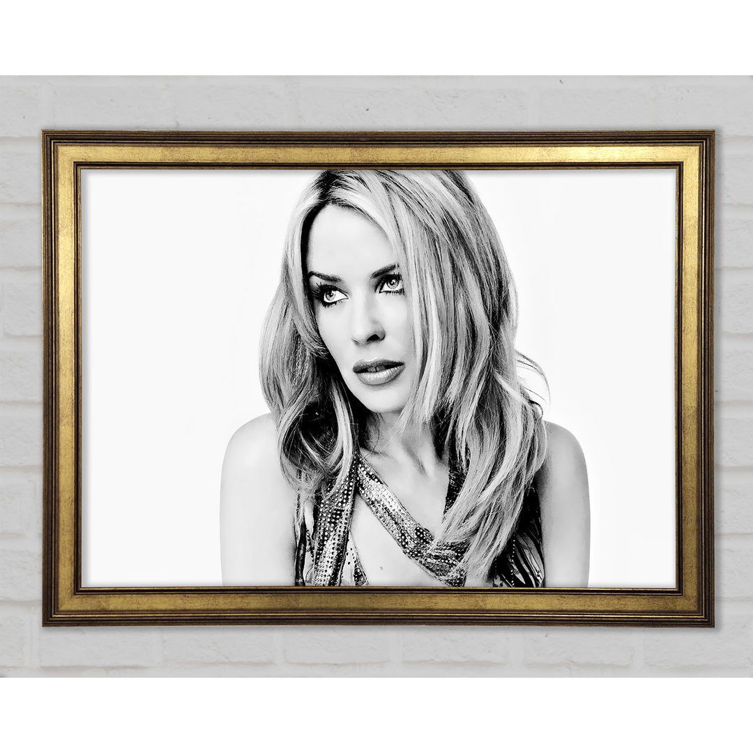 Kylie Minogue Look B N W - Einzelne Bilderrahmen Kunstdrucke