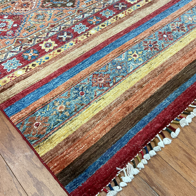  Handmade Khorjeen Kazak Wool Rug