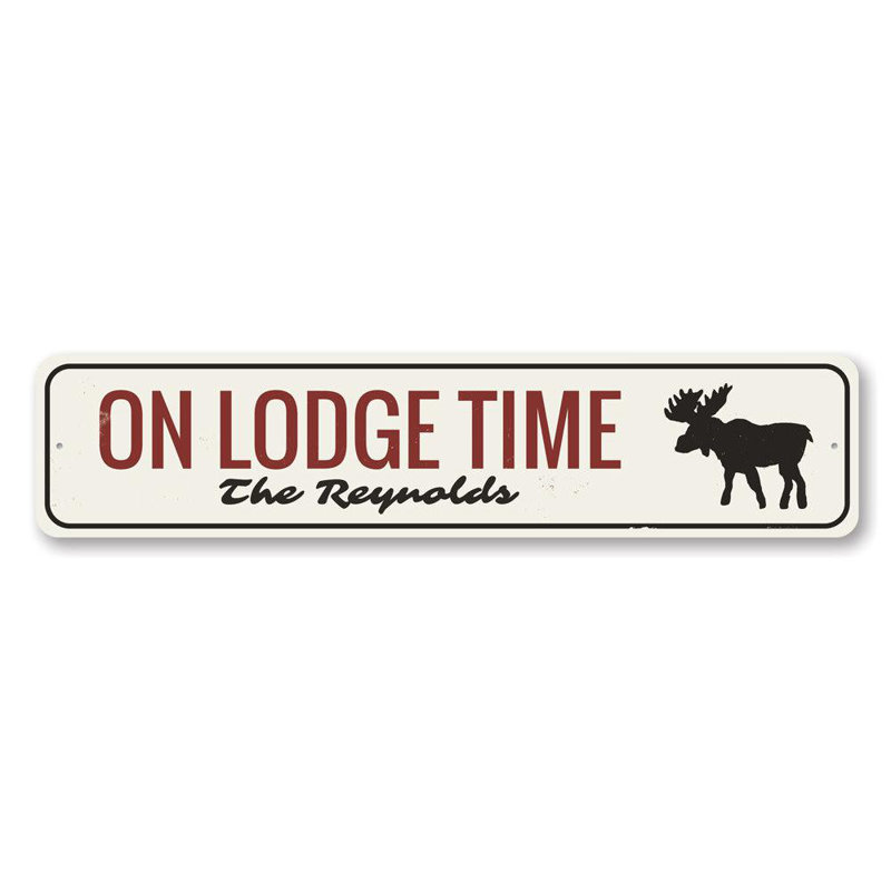 Panneau en aluminium On Lodge Time, H 4 po x l 18 po x P 0,04 po