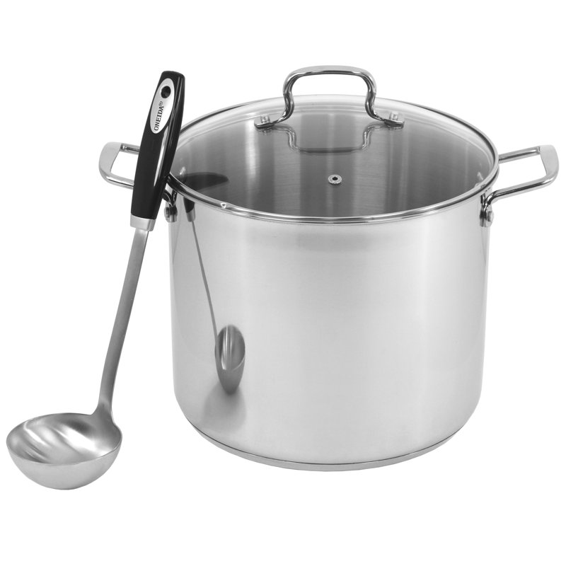 Pot de stock en acier inoxydable, 12 Qt