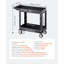 Chariot utilitaire, capacité de charge de 250 kg, dimensions : 80 x 45 cm, en plastique robuste à deux étagères, avec roues pivotantes à 360° (dont 2 avec freins). Parfait pour le garage, le nettoyage et l'entrepôt.