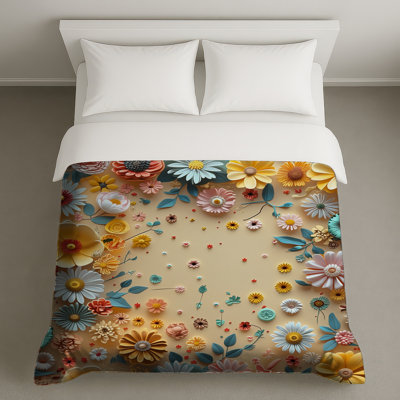 Housse de couette florale en papier