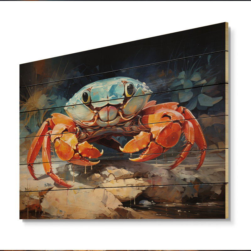 «Sim Crab Coastal Guardian», collage sur bois, H 30 po x l 40 po x P 0,78 po