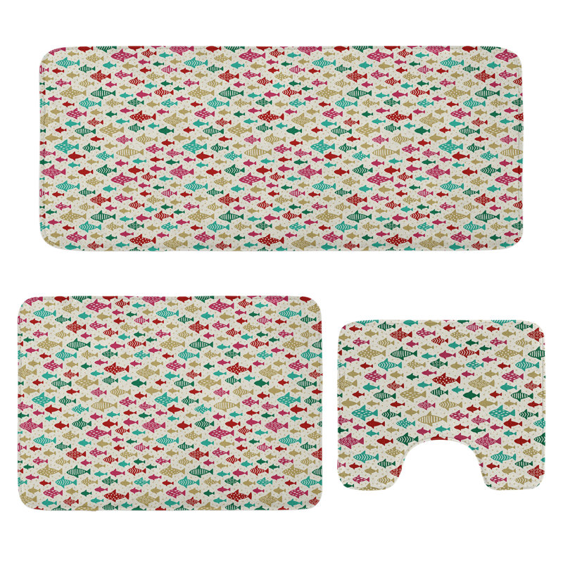 Multicolore ensemble de tapis de salle de bain 