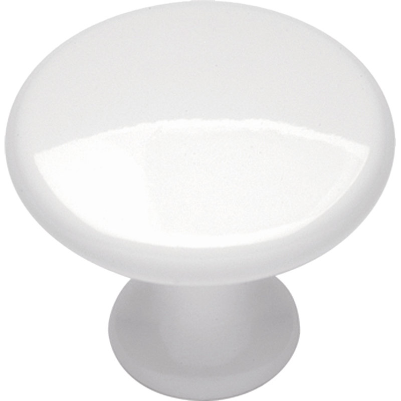 Conquest 1 1/8" Diameter Mushroom Knob, White