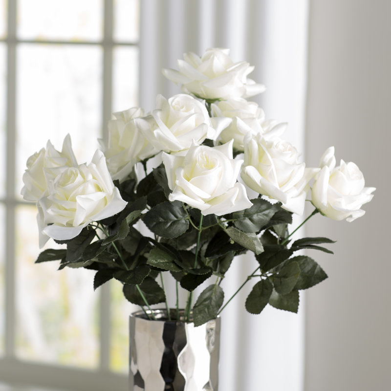 Polysilk Rose Arrangement, Cream