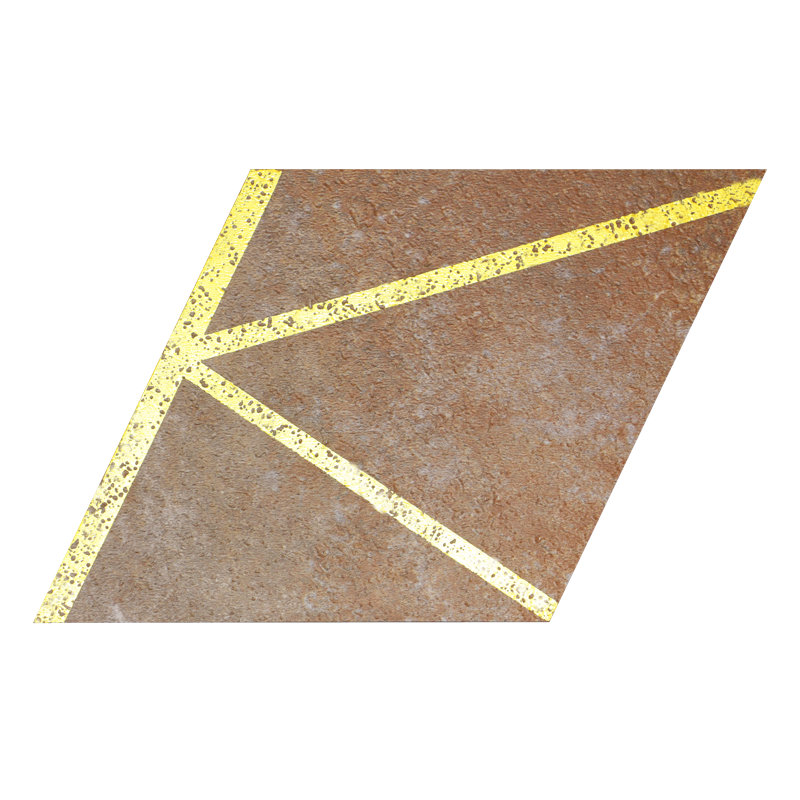 Carreau de mosaïque auto-adhésif en pierre 4 po x 4,6 po, Brun doré