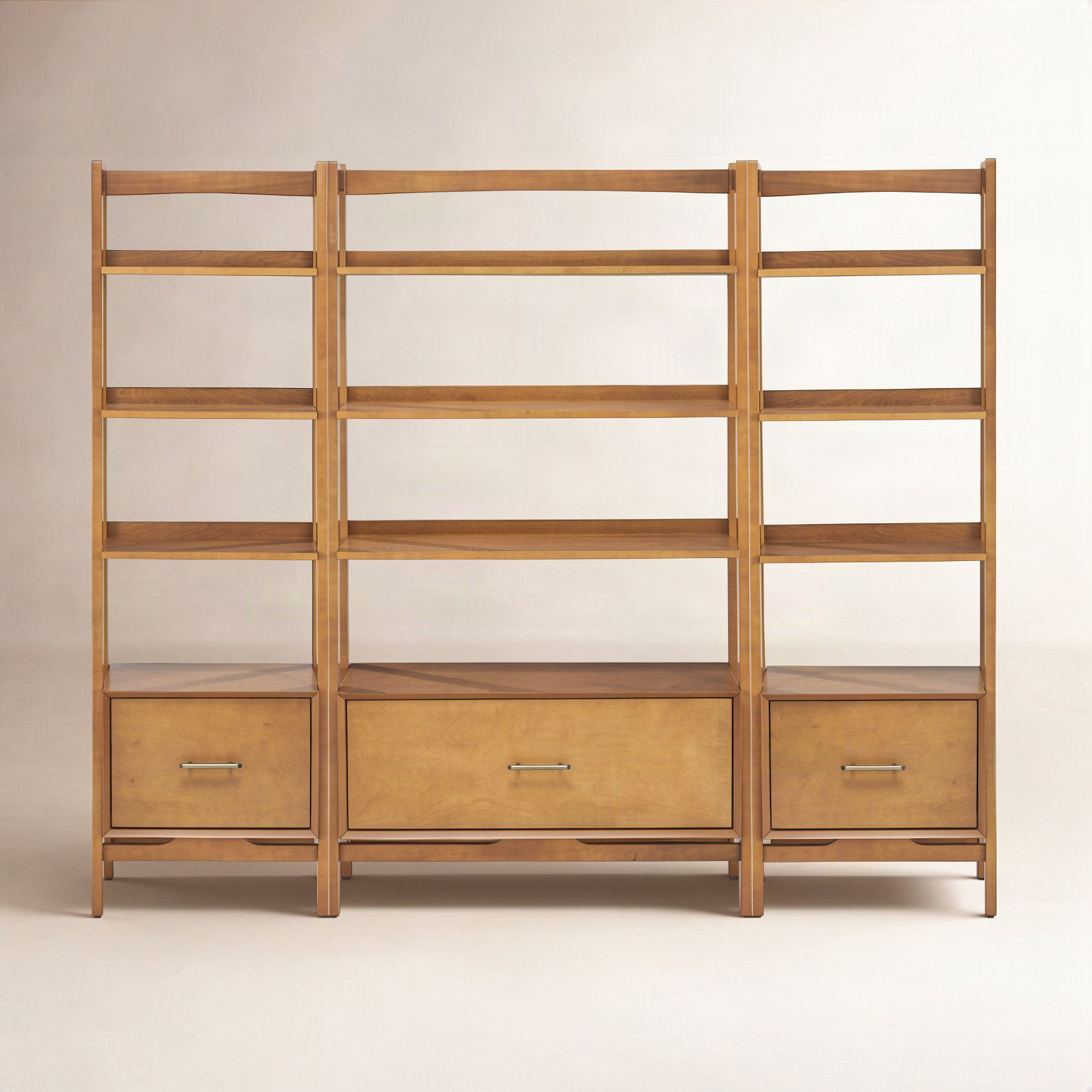 Stiles Wide Ladder Bookcase, Caramel