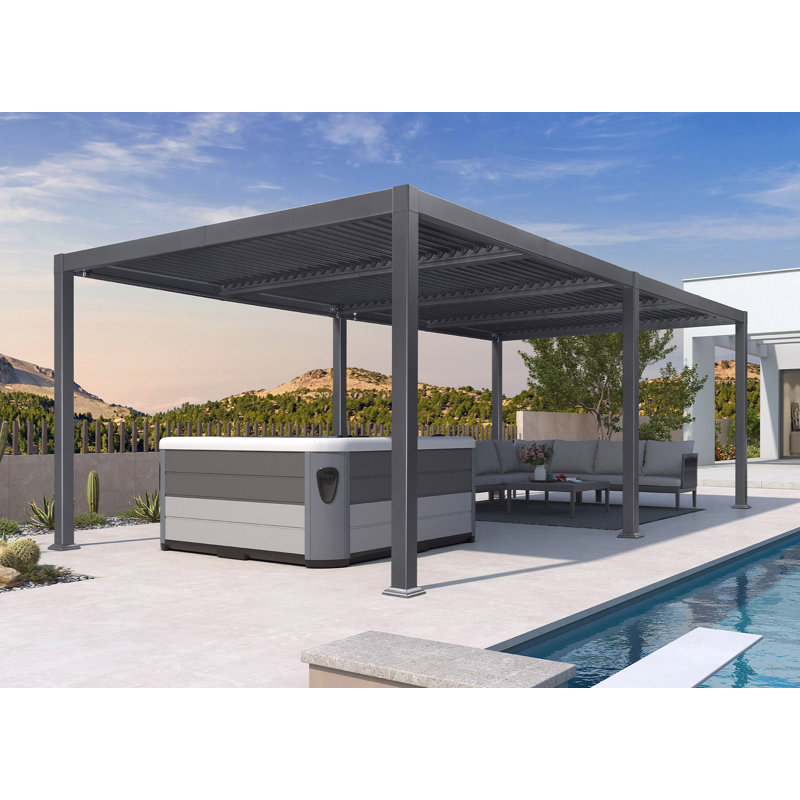 PURPLE LEAF Louvered Pergola 11' x 23' Aluminum Outdoor Pergola, 92.58"H x 279.21"W x 137.36"D
