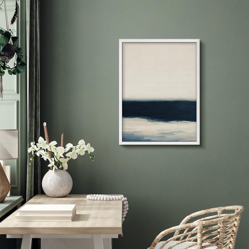 Reproduction d'art encadrée abstraite pour décoration intérieure moderne - 8 po x 10 po, H 10 po x l 8 po, Blanc