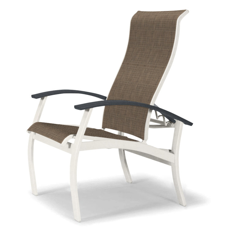 Chaise de patio Askar, Beacon taupe Sunbrella®, Graphite classique, Neige texturée