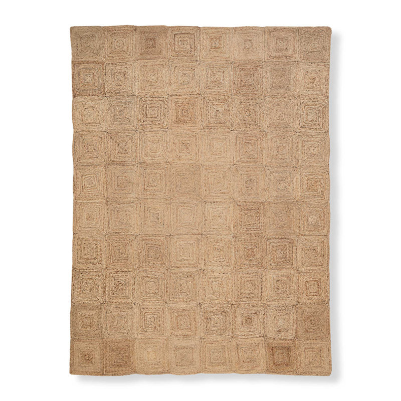 Tapis noué à la main en boîte, Rectangulaire 8 pi x 10 pi
