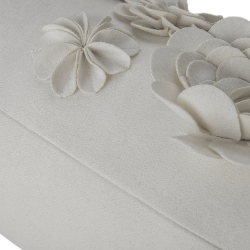 Housse de coussin 3D Floral, Blanc cassé