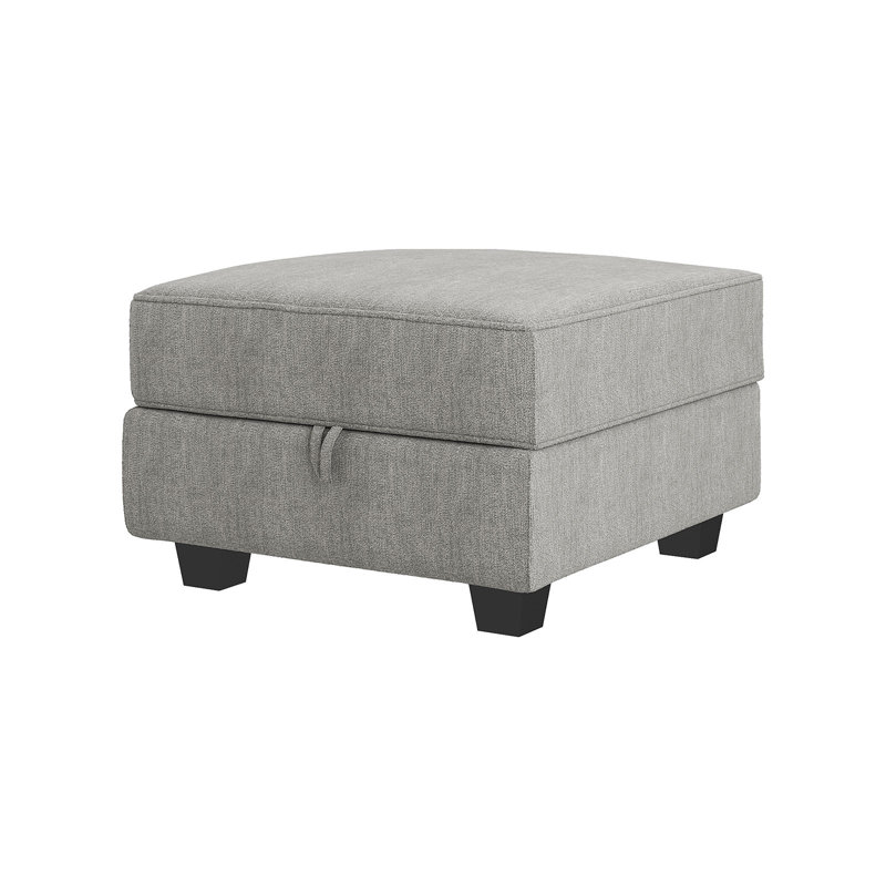 Repose-pieds standard carré avec rangement de 25,6 po de largeur, Polyester gris
