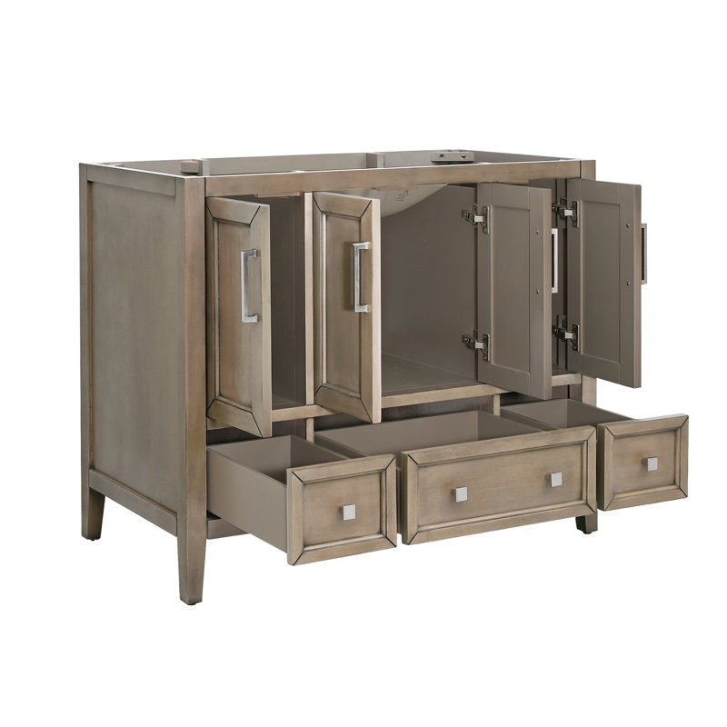 Everette 42'' W Single Bathroom Vanity Base, Gray Oak