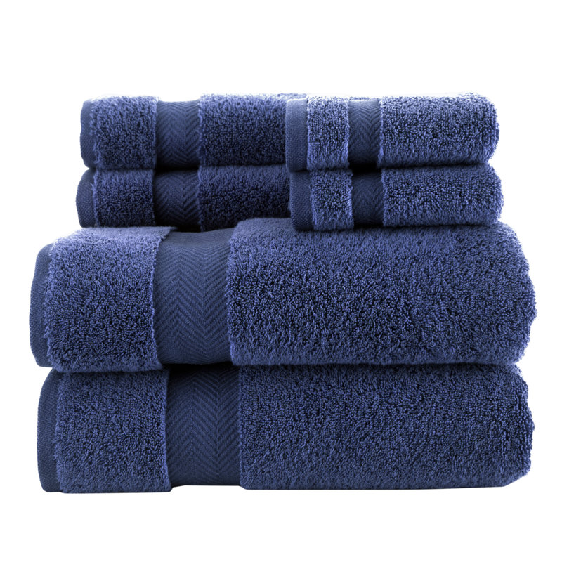 Ensemble de serviettes en coton turc 6 pièces Hammack, Bleu marine