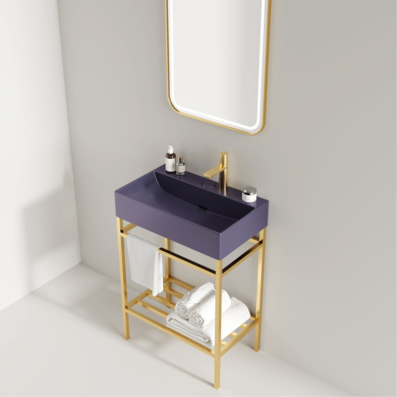 Meuble-lavabo sophistiqué avec rangement multifonctionnel et lavabo durable