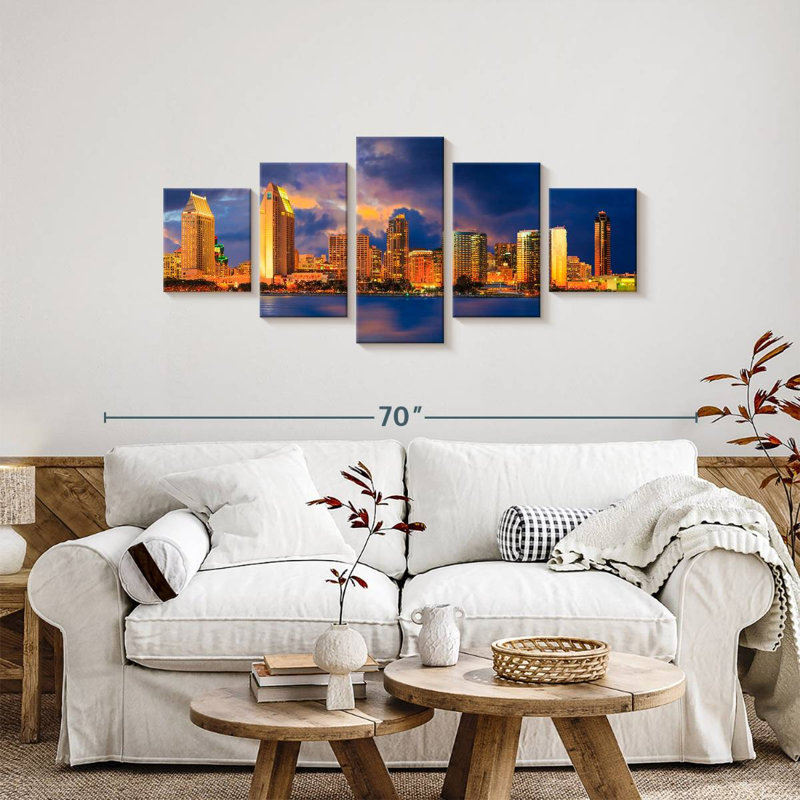 San Diego Gold Skyline, H 24 po x l 55 po