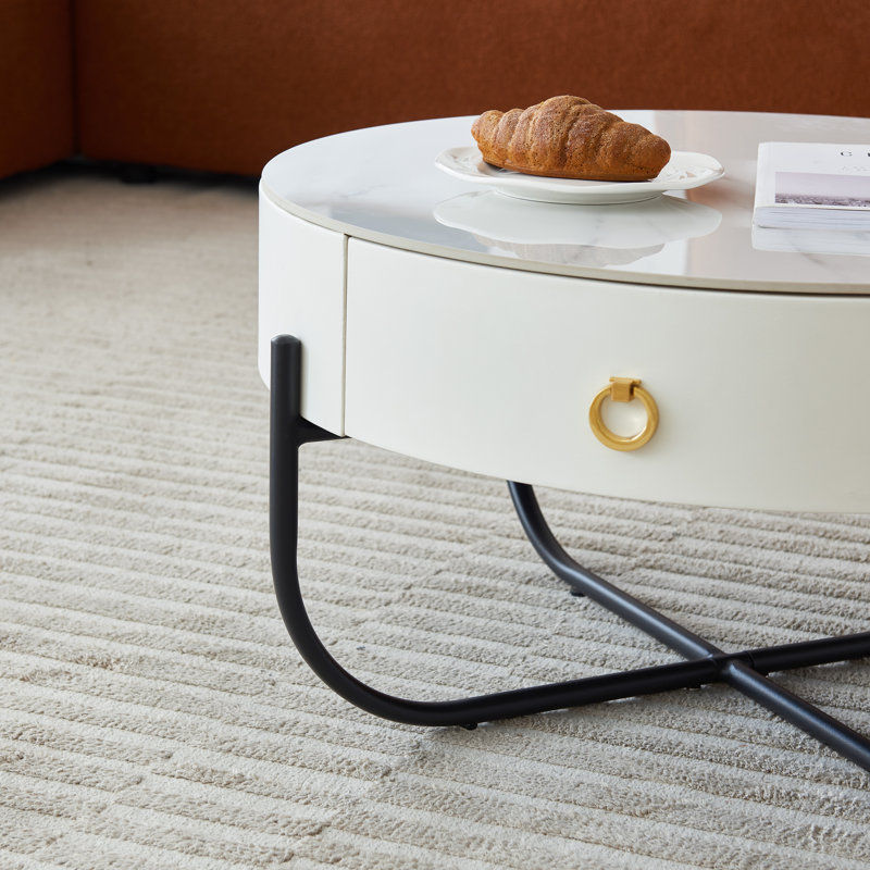 Aamora Nesting Tables with Storage, Black
