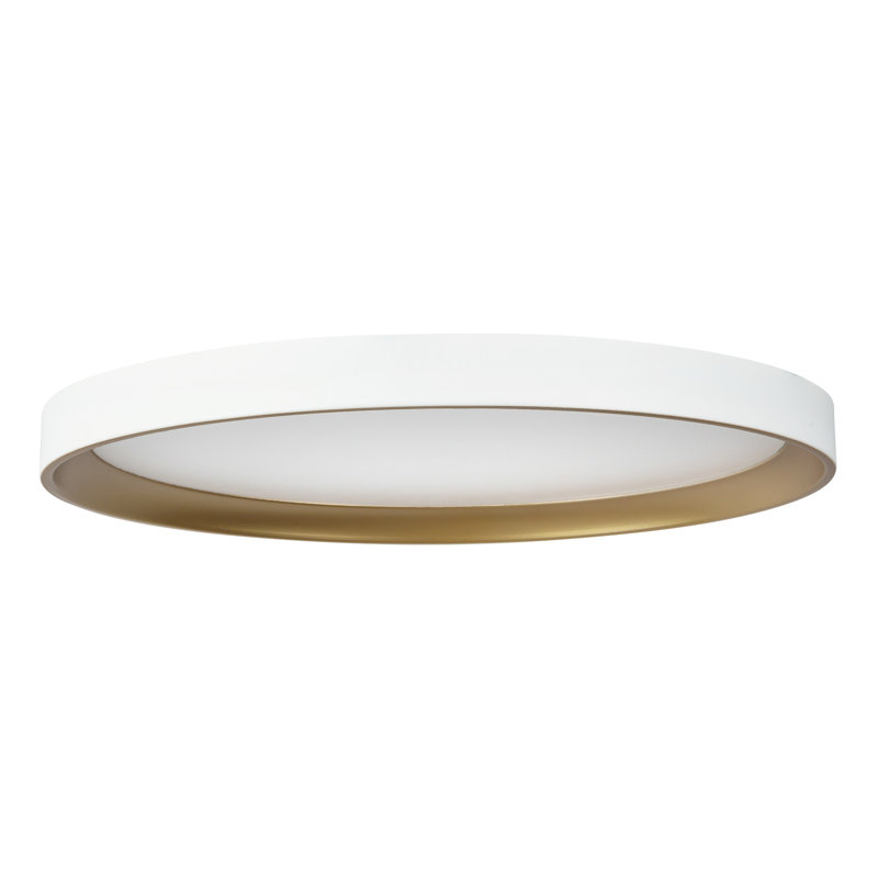 Nix 15-in Black dimmable LED Flush Mount, White/Gold
