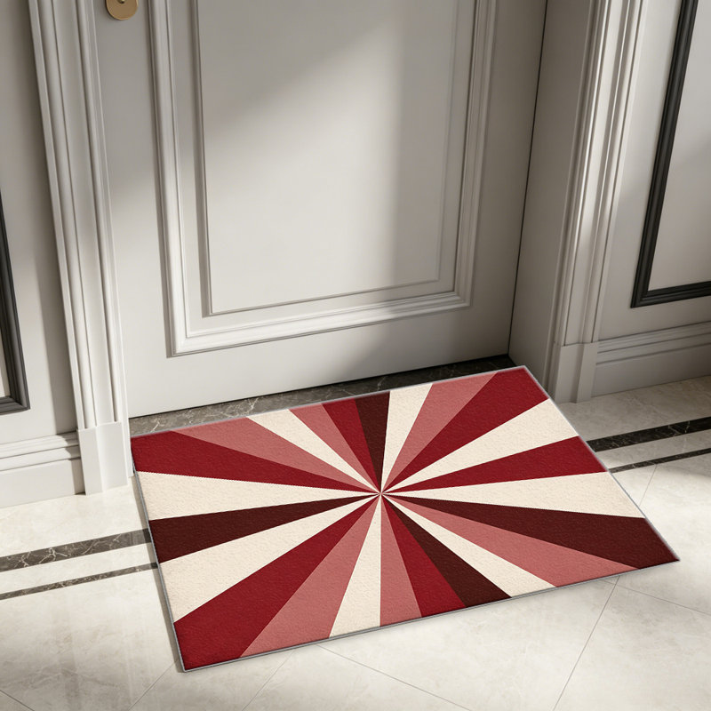 Retro Sunburst Red   area rugs for Living Room, Soft and Comfortable, Suitable for all seasons, easy to maintain, machine washable Indoor floor mat, Under Table Farmhouse suitable for Bedroom, Dining Room, Study,  Balcony, Home Decor Patio