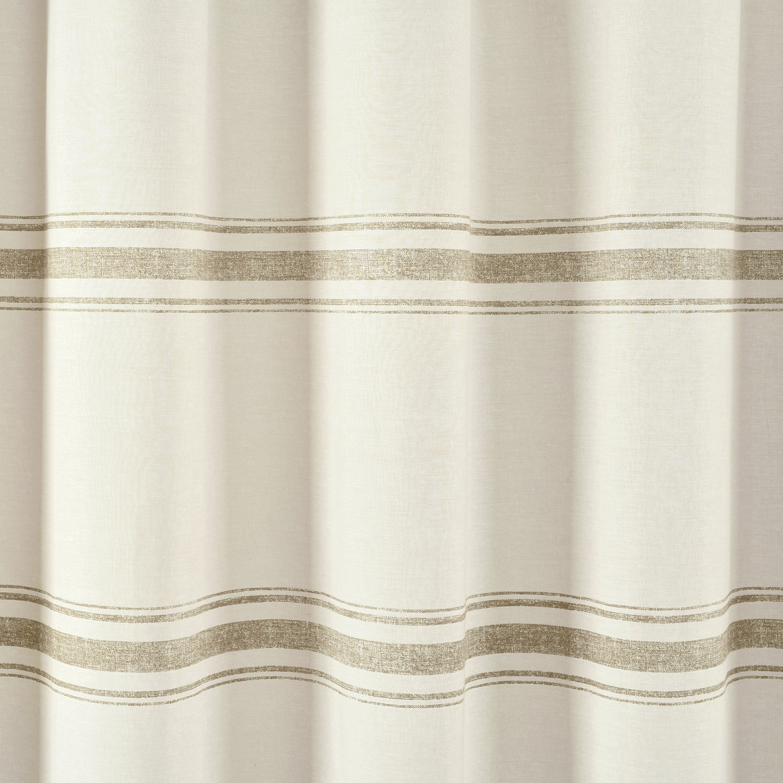 Gilroy Cotton Striped Shower Curtain, Nautral