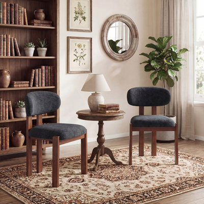 40.5cm H Upholstered Upholstered Back Side Chair in Camel