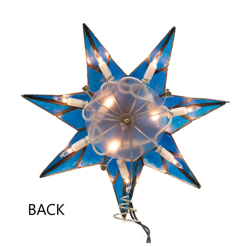 9.45'' Lighted Tree Topper, Blue Star