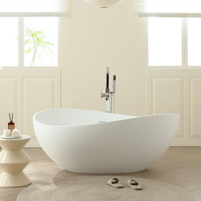 63'' x 38'' Soaking Solid Surface Bathtub