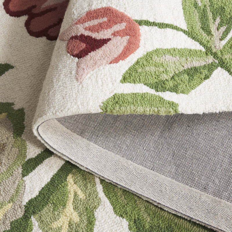 Tapis floral en laine touffeté à la main Jardin 275, Rectangle de 5 pi x 8 pi