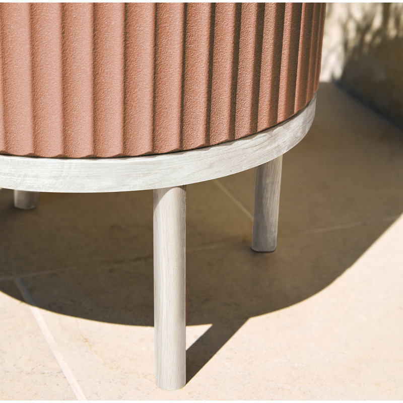 Jardinière Demi Series avec support, 1, H 22 po x l 14,75 po x P 14,75 po, Terra Cotta / blanc