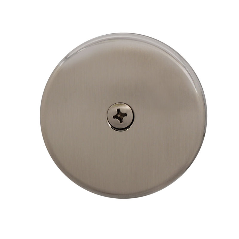 3-1/8" One-Hole Bathtub Overflow Faceplate and Screw, Satin Nickel
