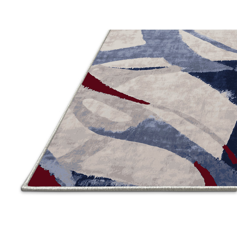 Tapis beige soyeux et moelleux, Carré 8 pi