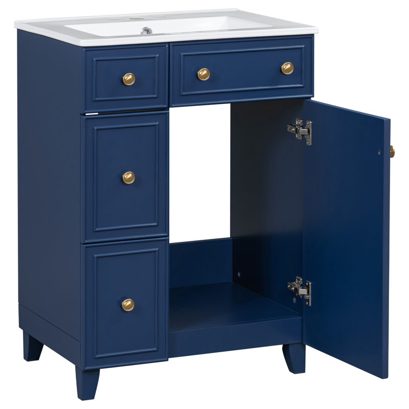 Armoire de salle de bain 24 po - style transitionnel, construction fonctionnelle de lavabo de 24 po, économie d'espace