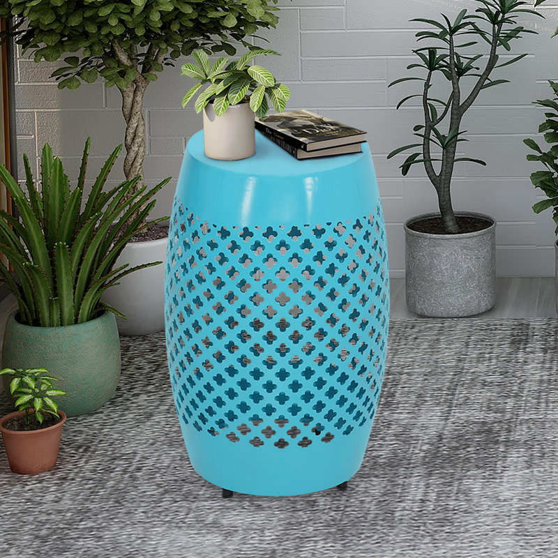 Table de bout en acier Sandpoint, Bleu sarcelle