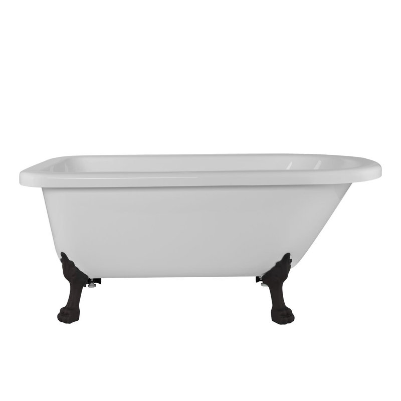 59'' x 29'' Freestanding Soaking Bathtub, Black
