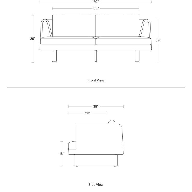 Loophole Outdoor 2 - Seat Loveseat, Gray