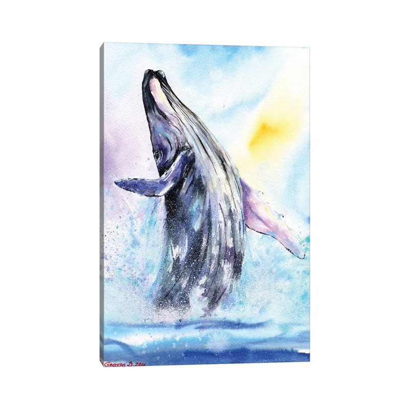 Whale by George Dyachenko - Wrapped Canvas Painting, 101.6 cm H x 66.04 cm W x 3.175 cm D