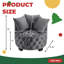 Fauteuil d'appoint touffeté en velours Sweeping Crescent - confort moderne et élégance intemporelle-781541129